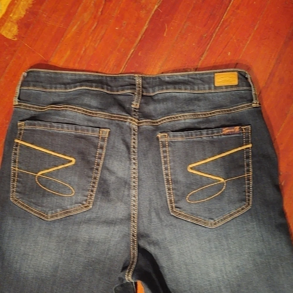 Seven7 Sunset Bermuda Long Length Dark Wash Denim Shorts Sz 14